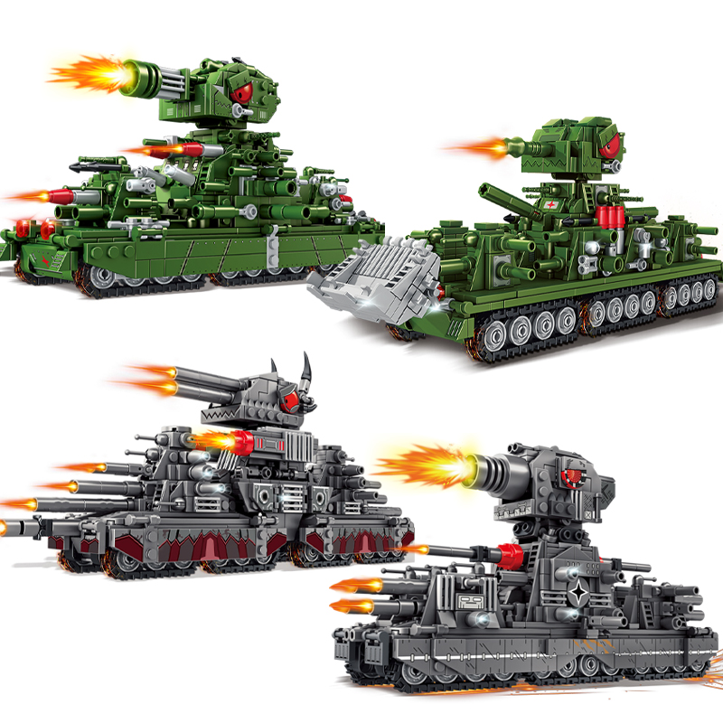 Lego Compatible Military Tank - Tank World Cartoon Model Muilding Block