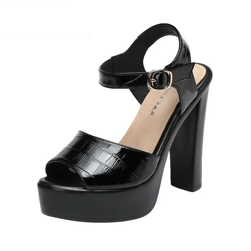 Building Blocks - 10cm 13cm Fashion Genuine Leather Sandals