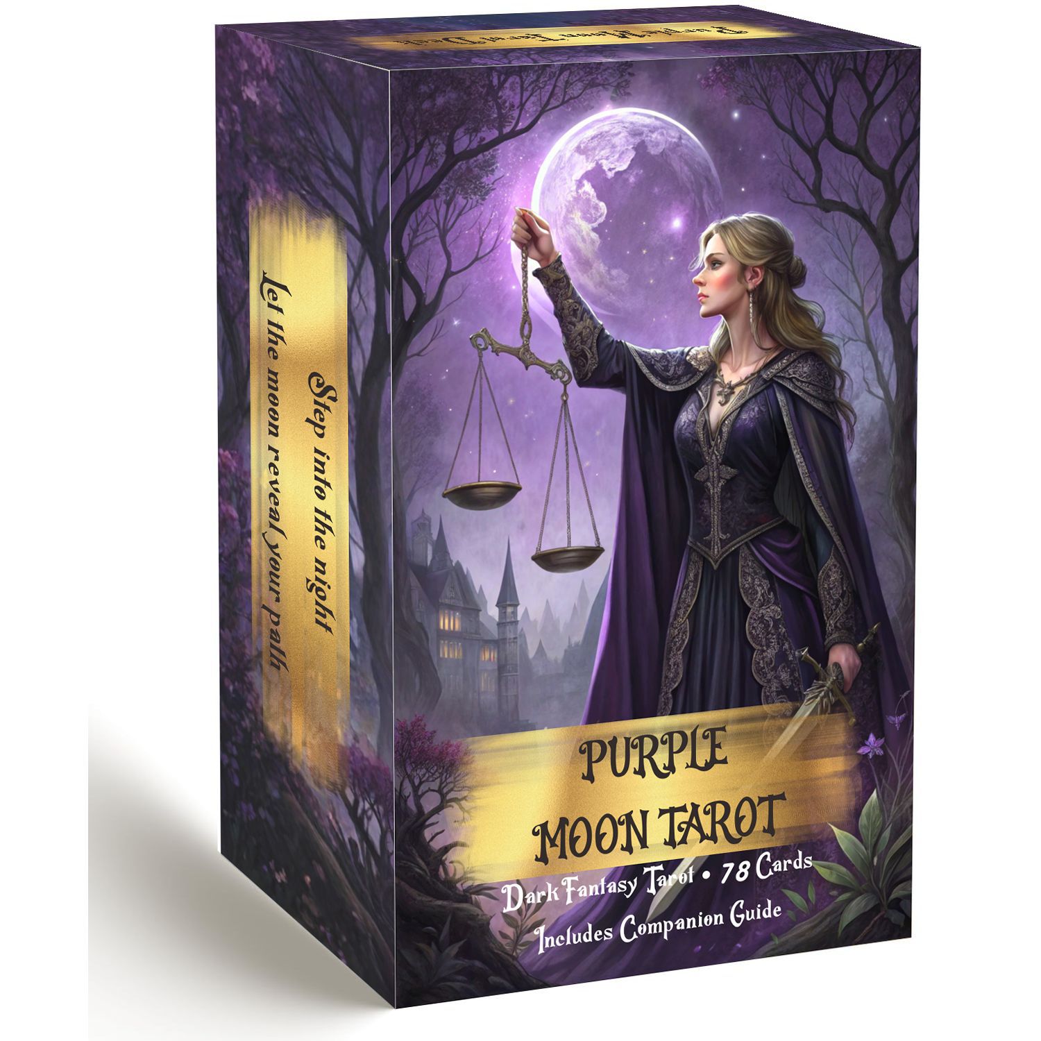 Tarot Cards Deck With Guidebook - Purple Moon Tarot Cards Deck with