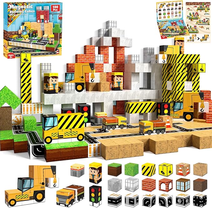 100PCS Magnetic Blocks, Magnet - Magnetic Building Tiles Set 100Pcs recension och pris