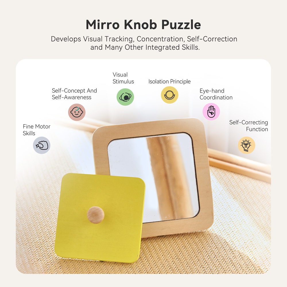 Montessori Wooden Mirror Puzzl - Montessori Wooden Busy Board Toddler recension och pris
