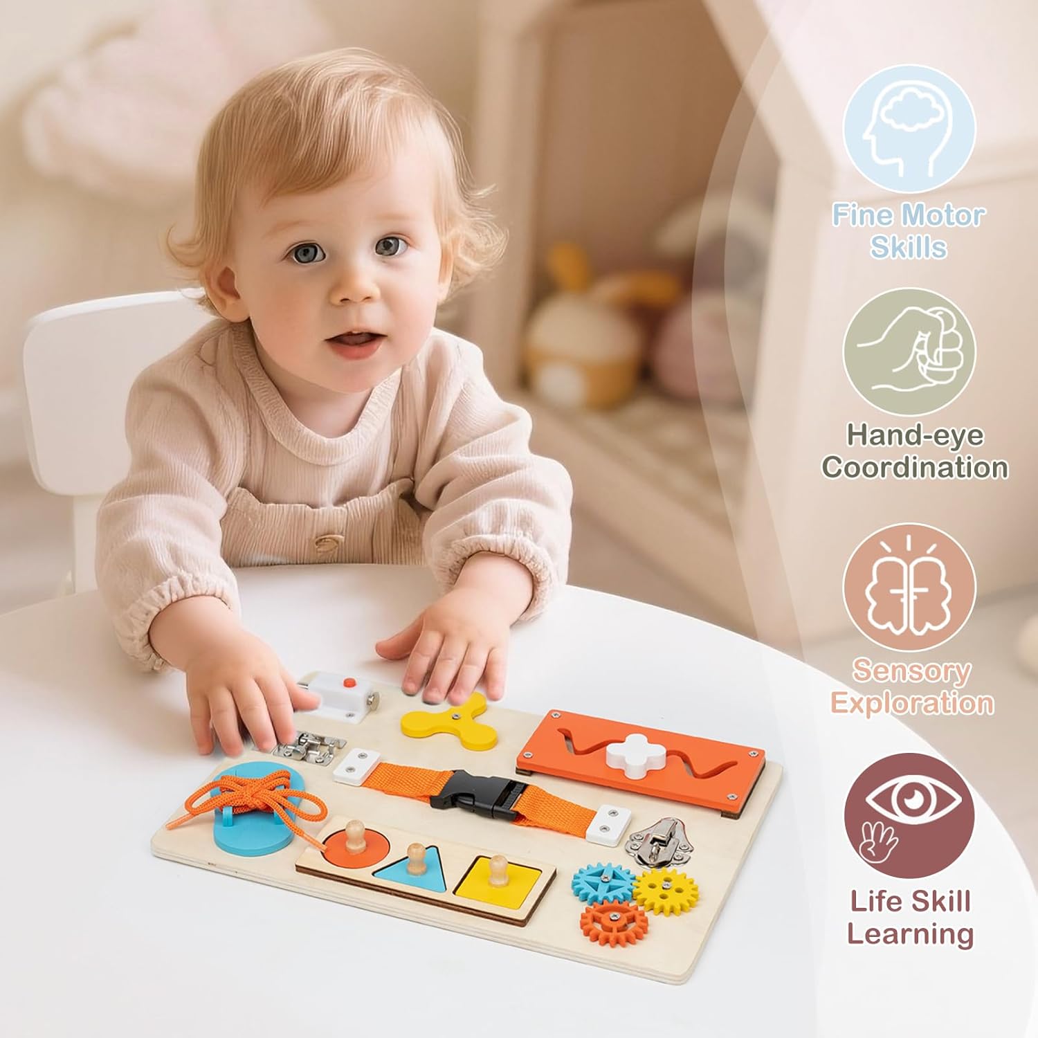 Montessori Busy Board for Todd - Montessori Wooden Busy Board Toddler recension och pris
