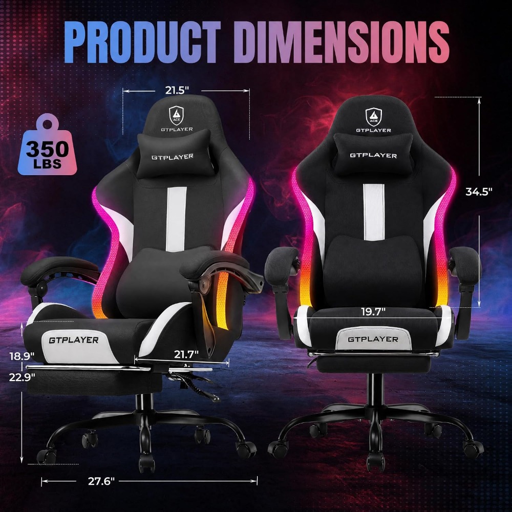 RGB Gaming Chair with Footrest - Video Games recension och pris
