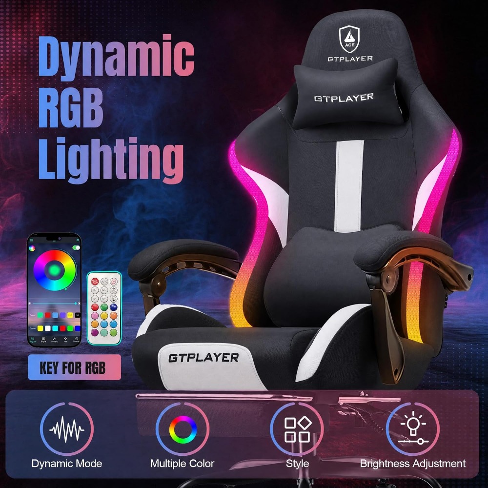 RGB Gaming Chair with Footrest - Video Games recension och pris