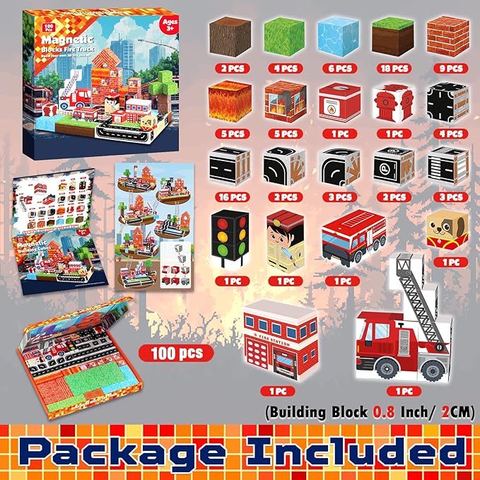 Magnetic Blocks 100 PCS Build  - Magnetic Building Tiles Set 100Pcs recension och pris