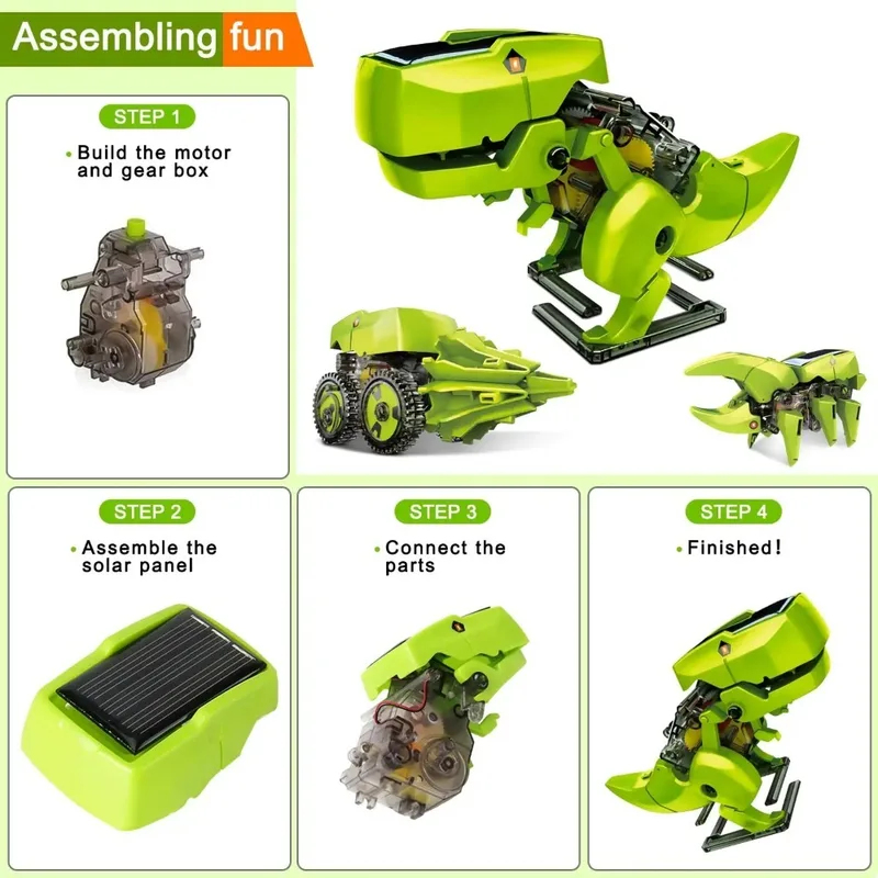 3-in-1 Solar Robot Kit, Dinosa - Stem Solar Robot Kit For Kids recension och pris