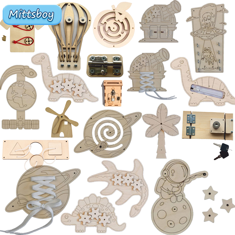 Montessori Busy Board Accessor - Montessori Wooden Busy Board Toddler recension och pris