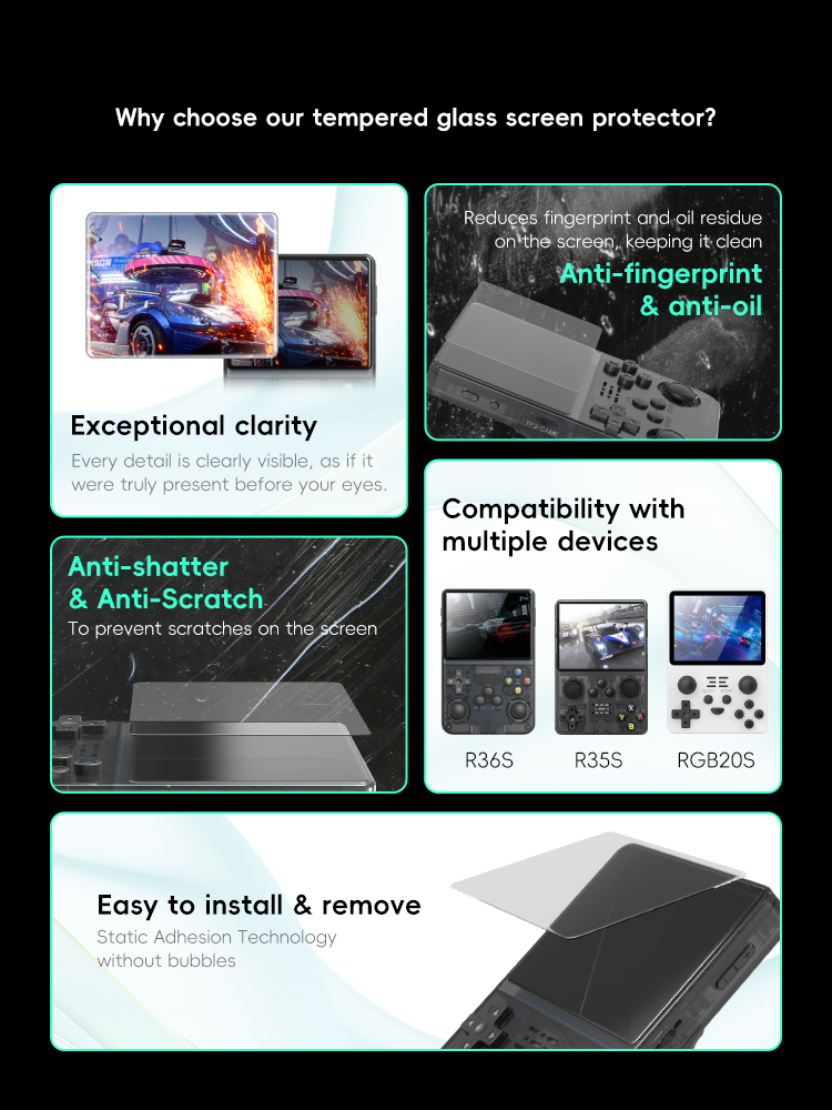 DATA FROG Tempered Glass Scree - Retro Handheld Game Console R36S recension och pris