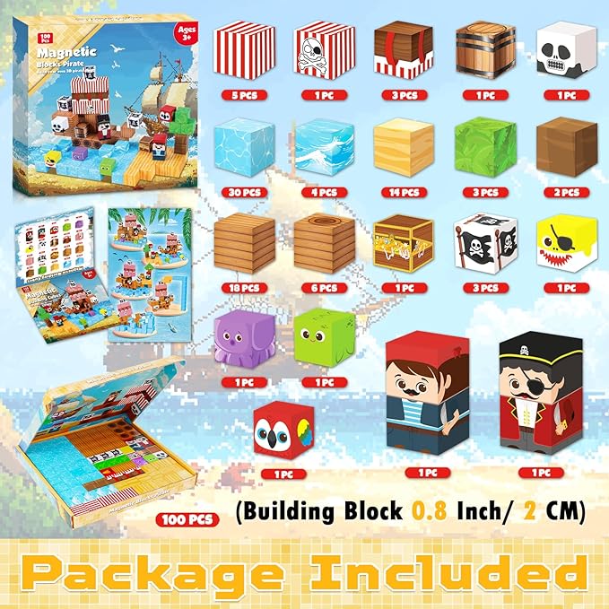 Magnetic Blocks - 100Pcs Build - Magnetic Building Tiles Set 100Pcs recension och pris