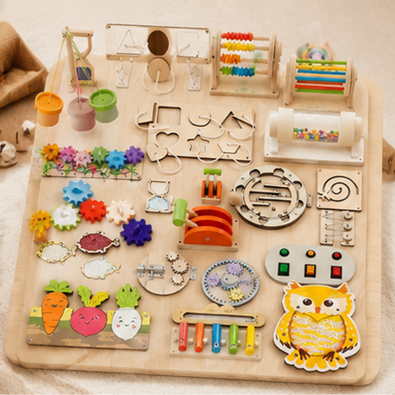 Premium Montessori Busy Board  - Montessori Wooden Busy Board Toddler recension och pris